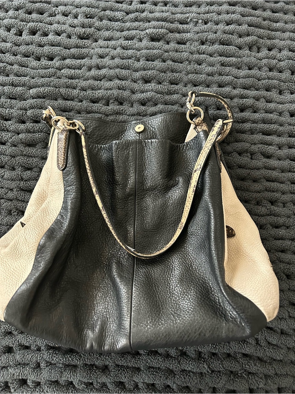 Coach Madison phoebe colorblock hobo bag with python trim